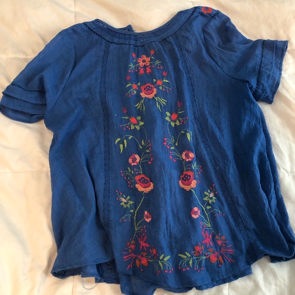 Blue Embroidered Shirt - Picture 2 of 4